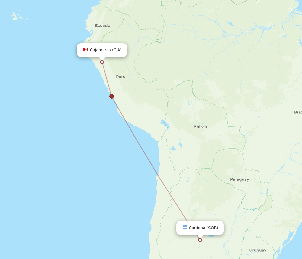 COR-CJA flight routes