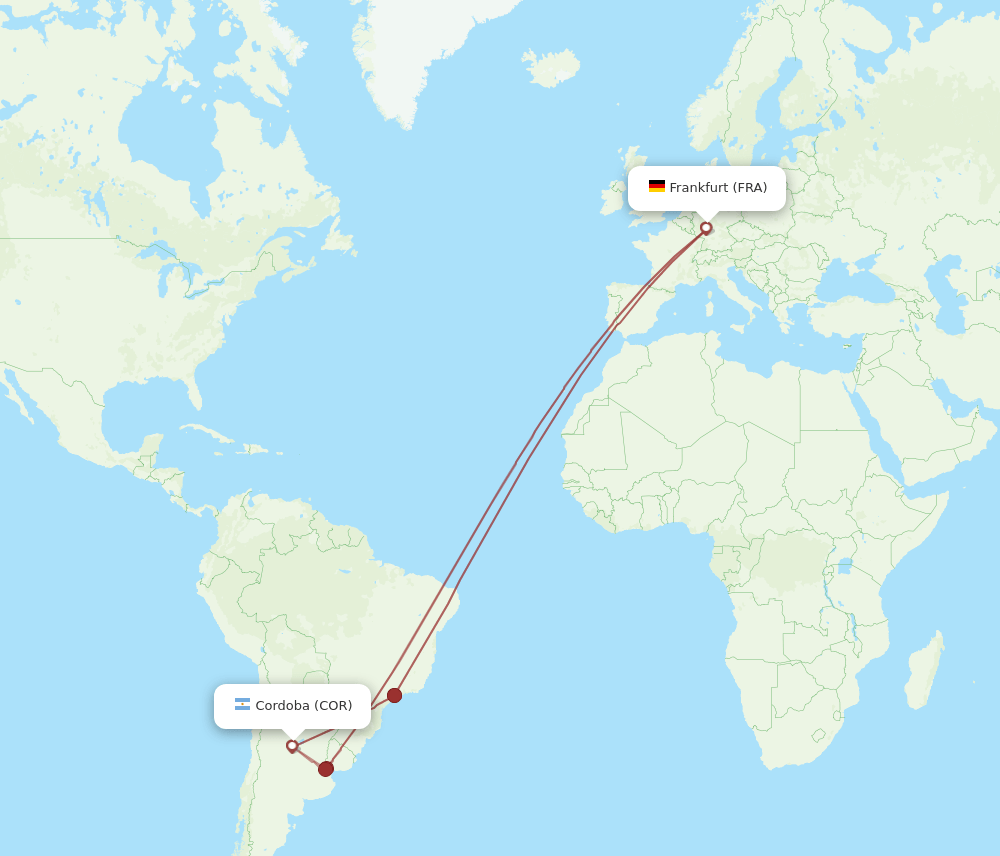 COR-FRA flight routes
