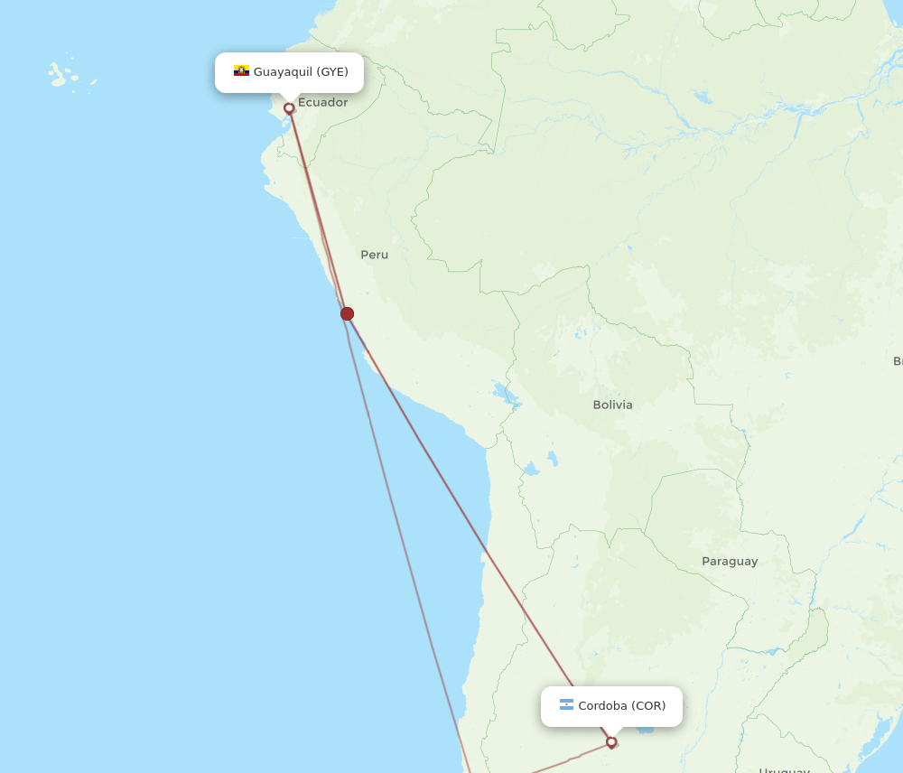 COR-GYE flight routes