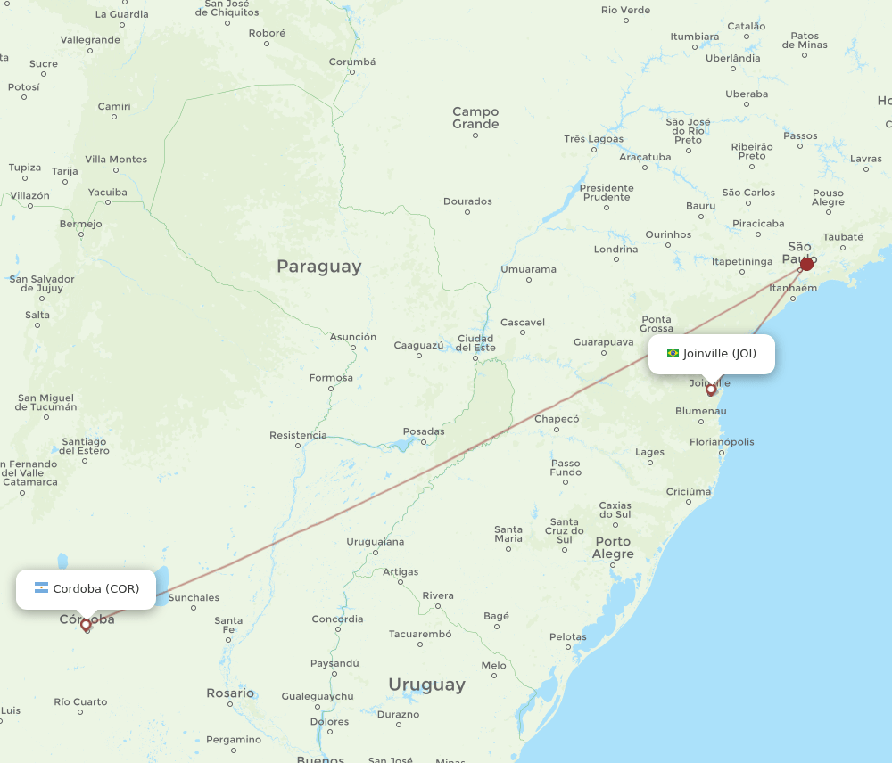 COR-JOI flight routes