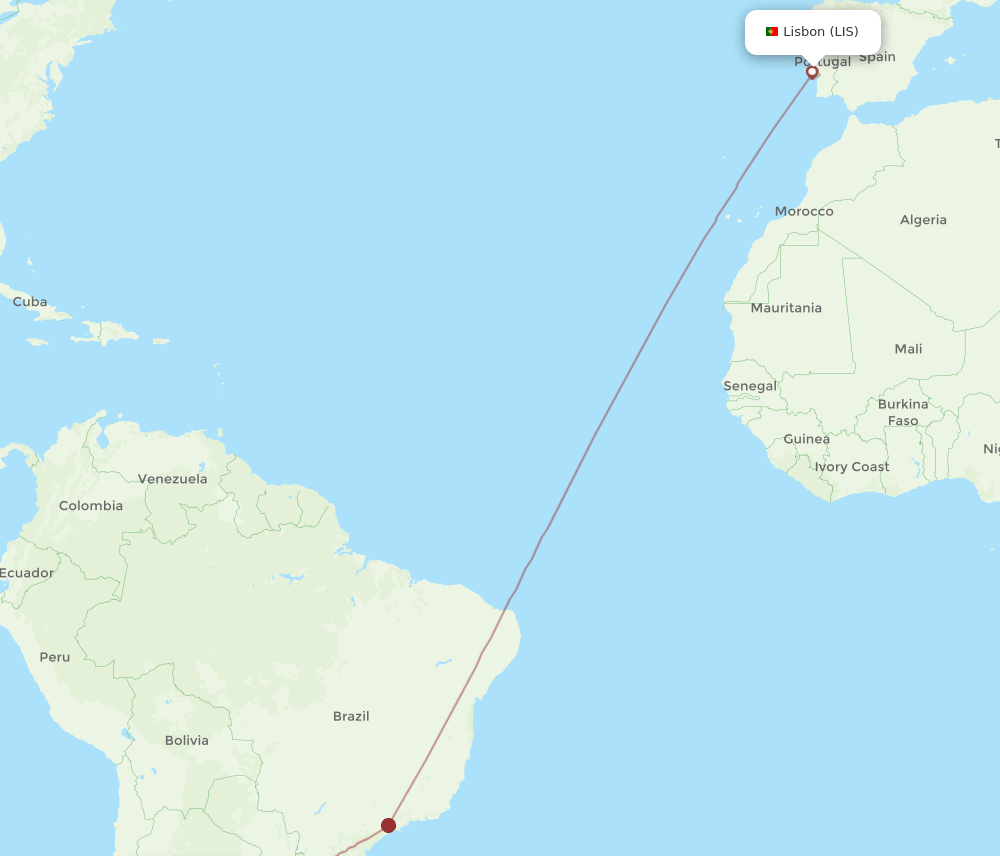 COR-LIS flight routes