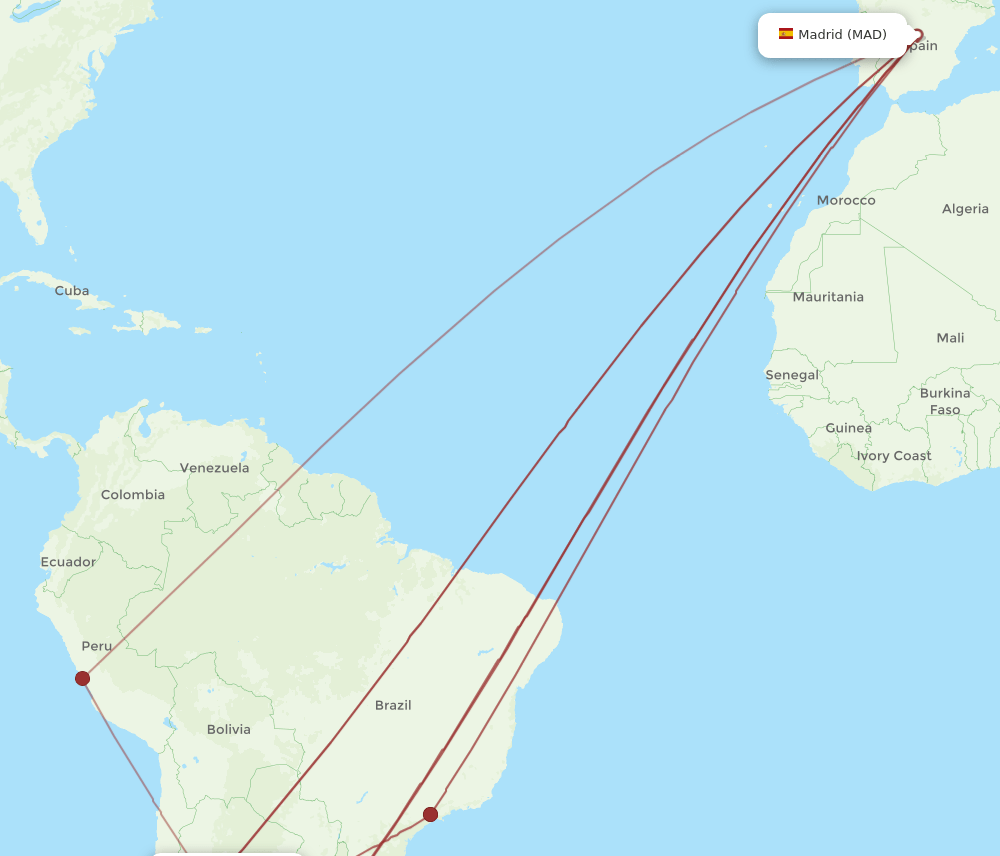 COR-MAD flight routes