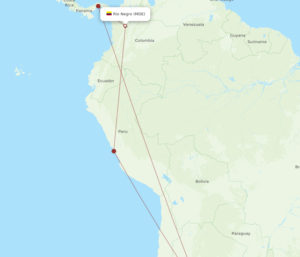COR-MDE flight routes