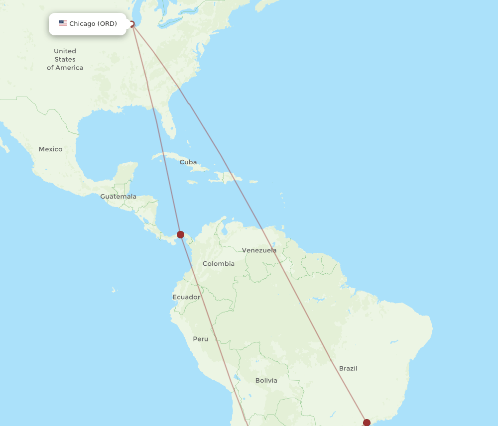 COR-ORD flight routes