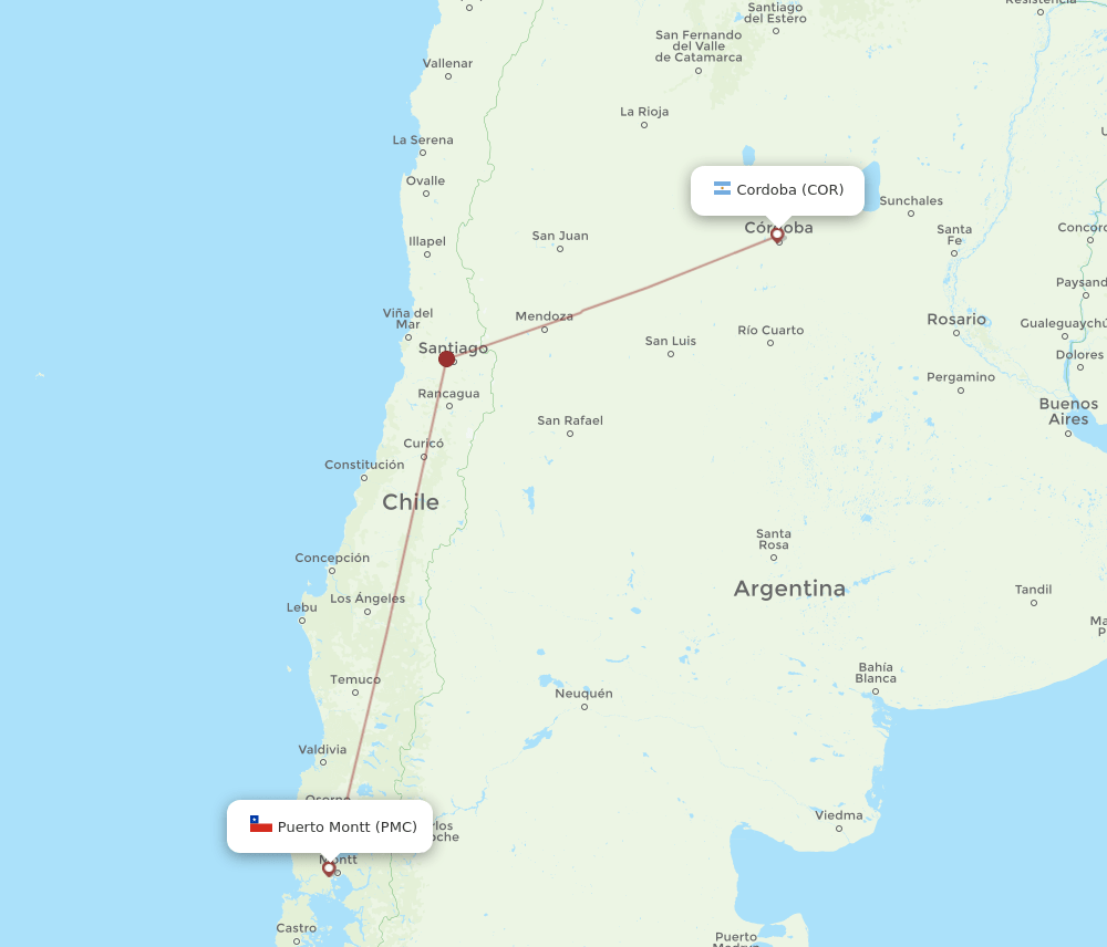 COR-PMC flight routes