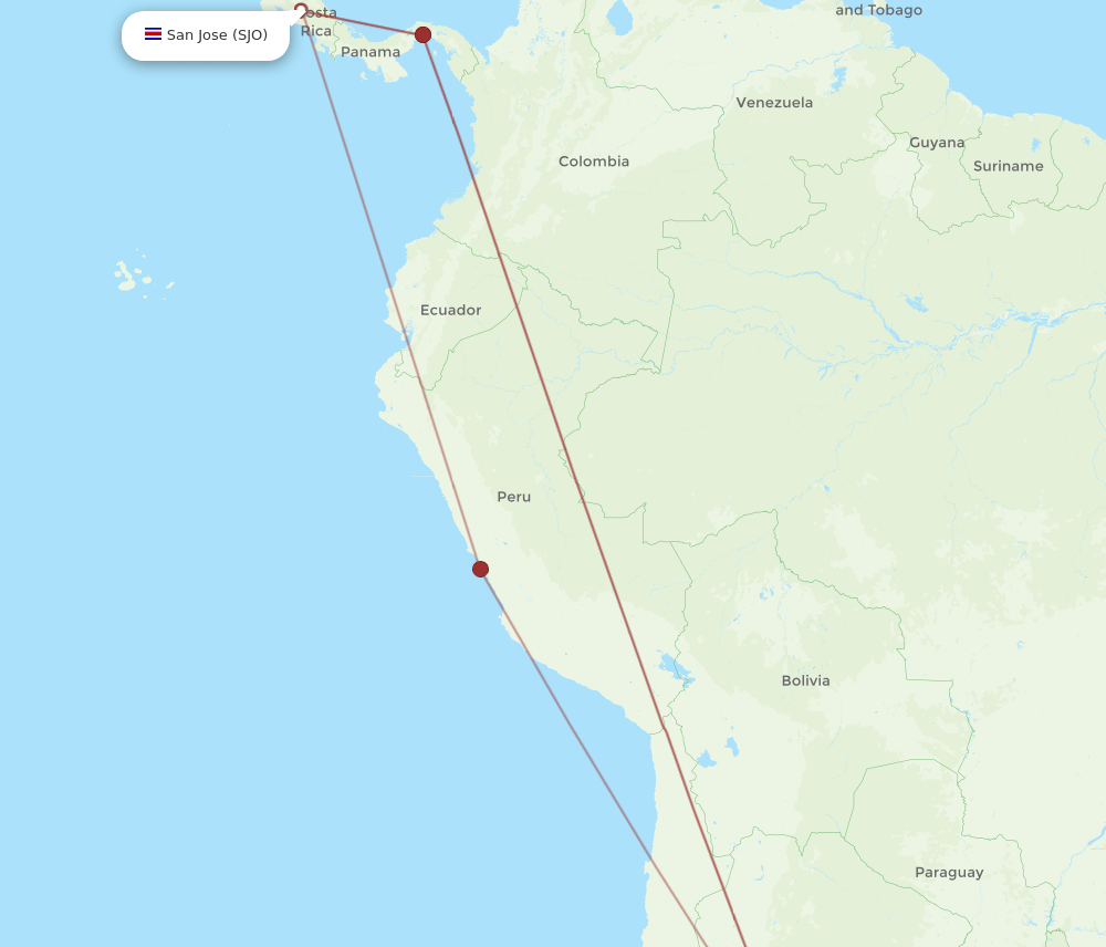 COR-SJO flight routes