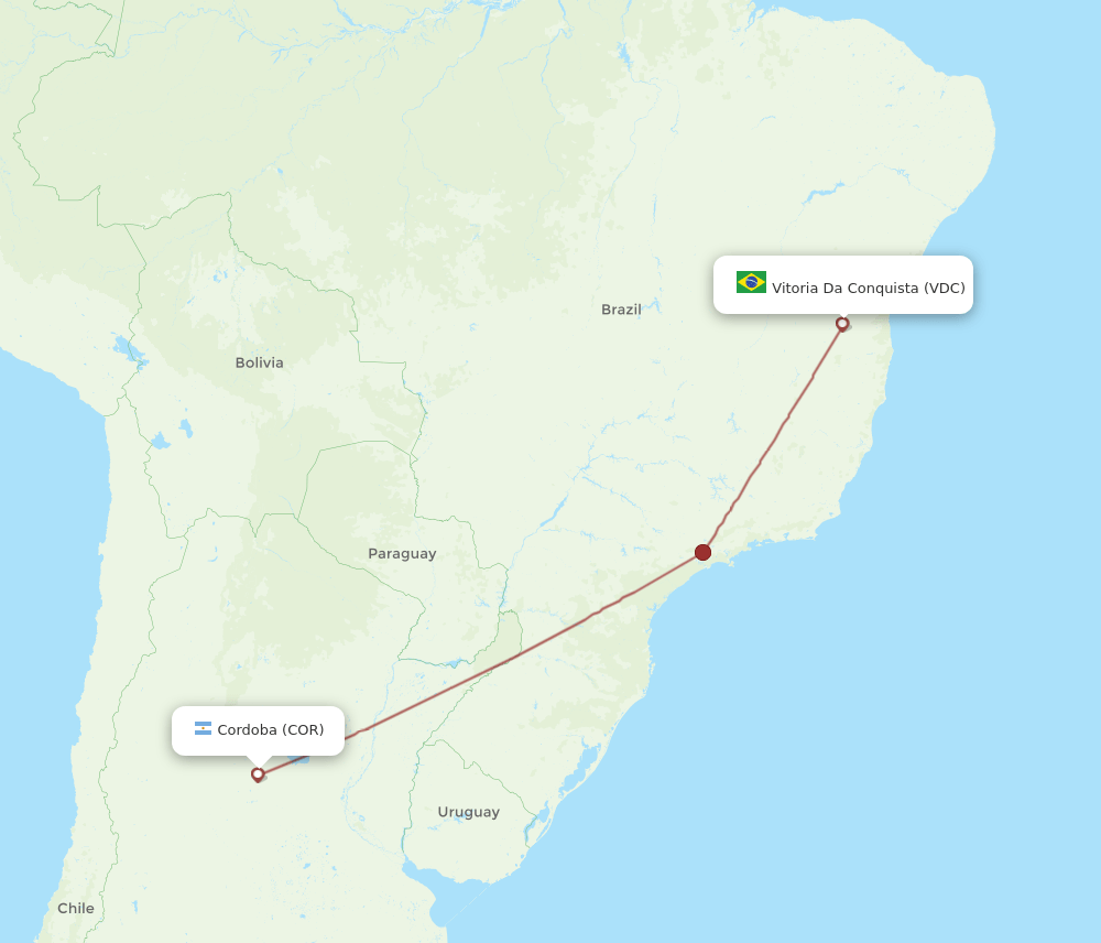 COR-VDC flight routes