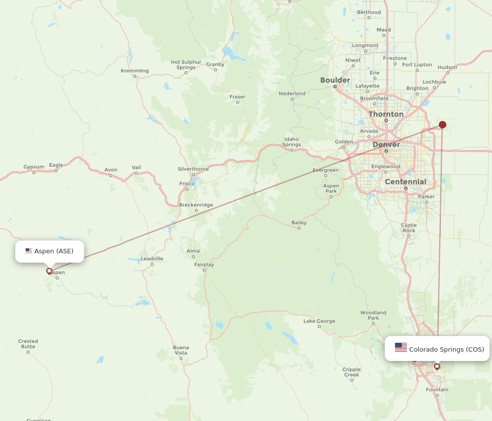 COS-ASE flight routes