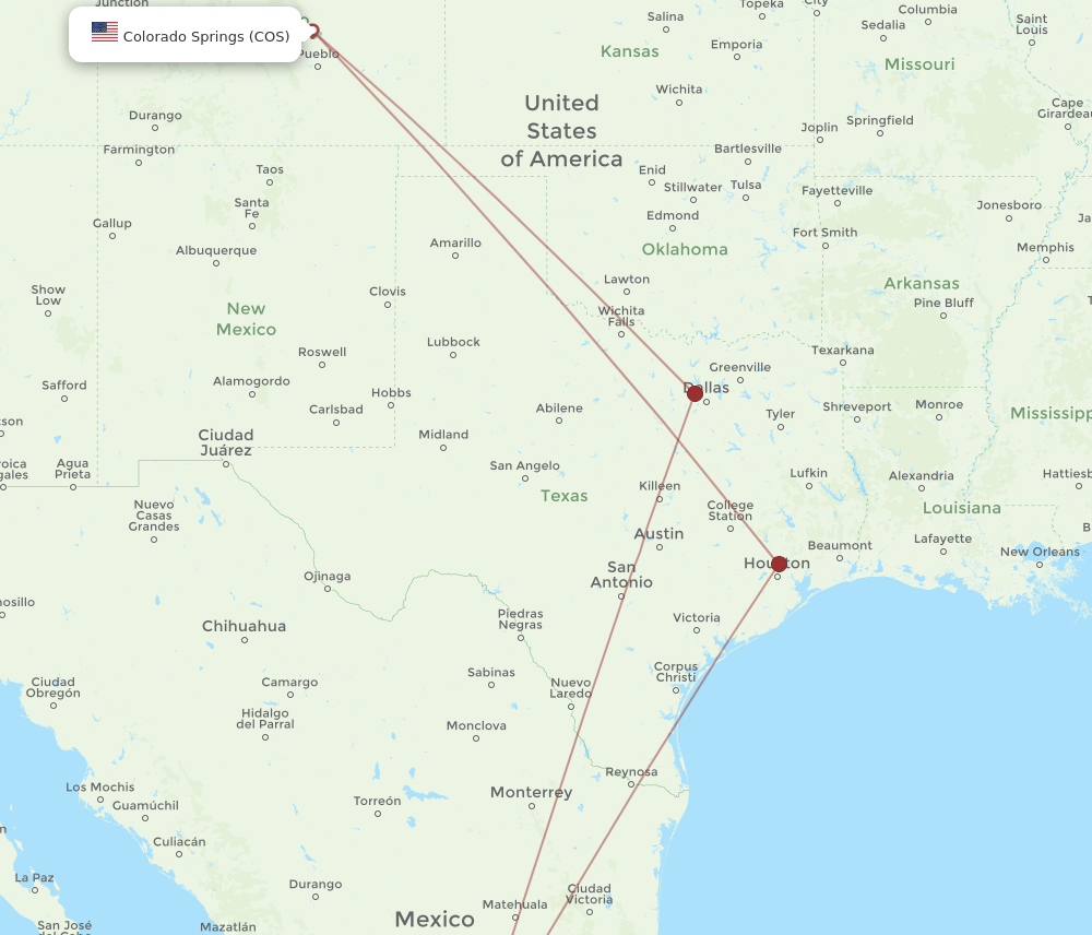 COS to BJX flights and routes map