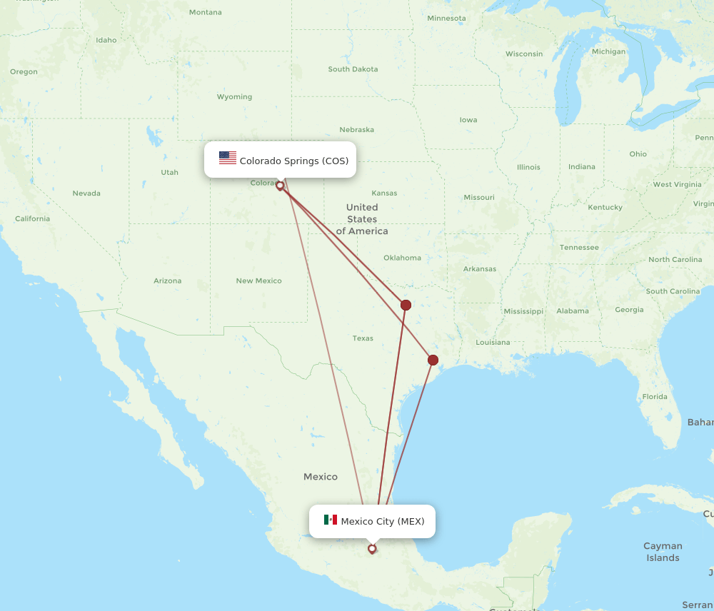 COS-MEX flight routes