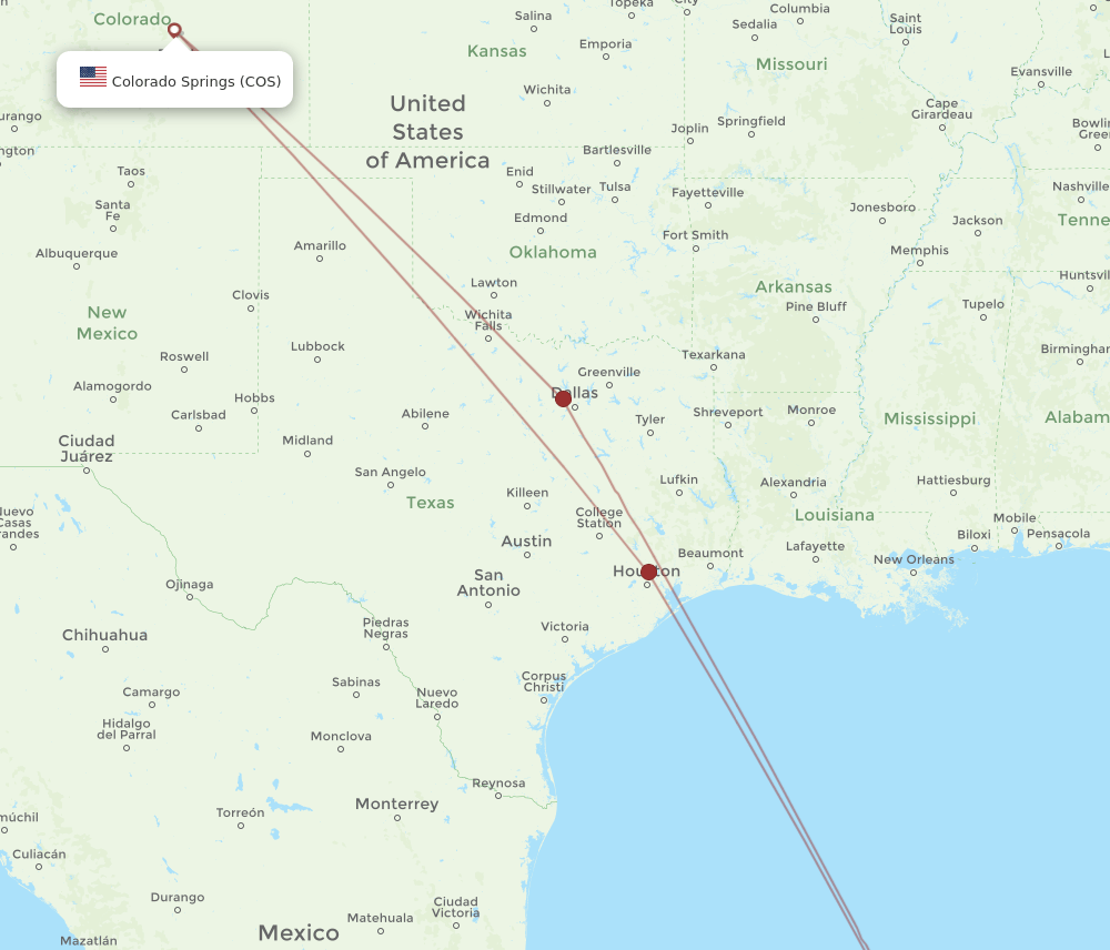 COS-MID flight routes
