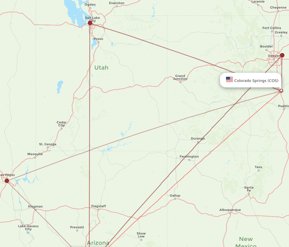 COS-PHX flight routes