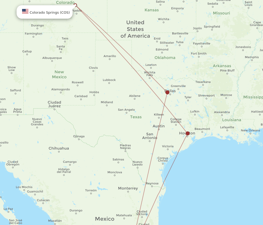 COS-QRO flight routes