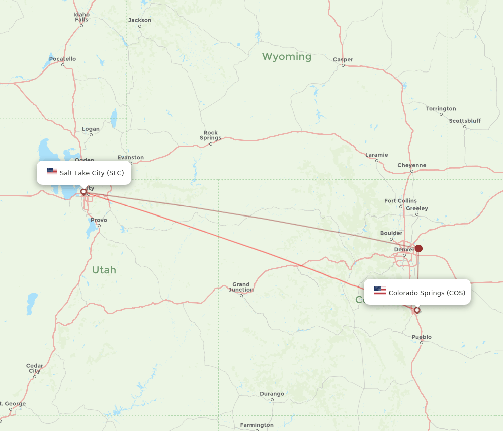 COS-SLC flight routes