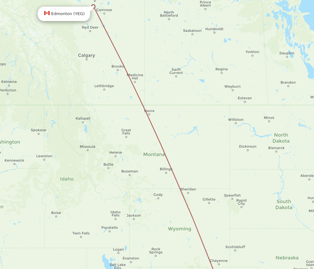 COS-YEG flight routes