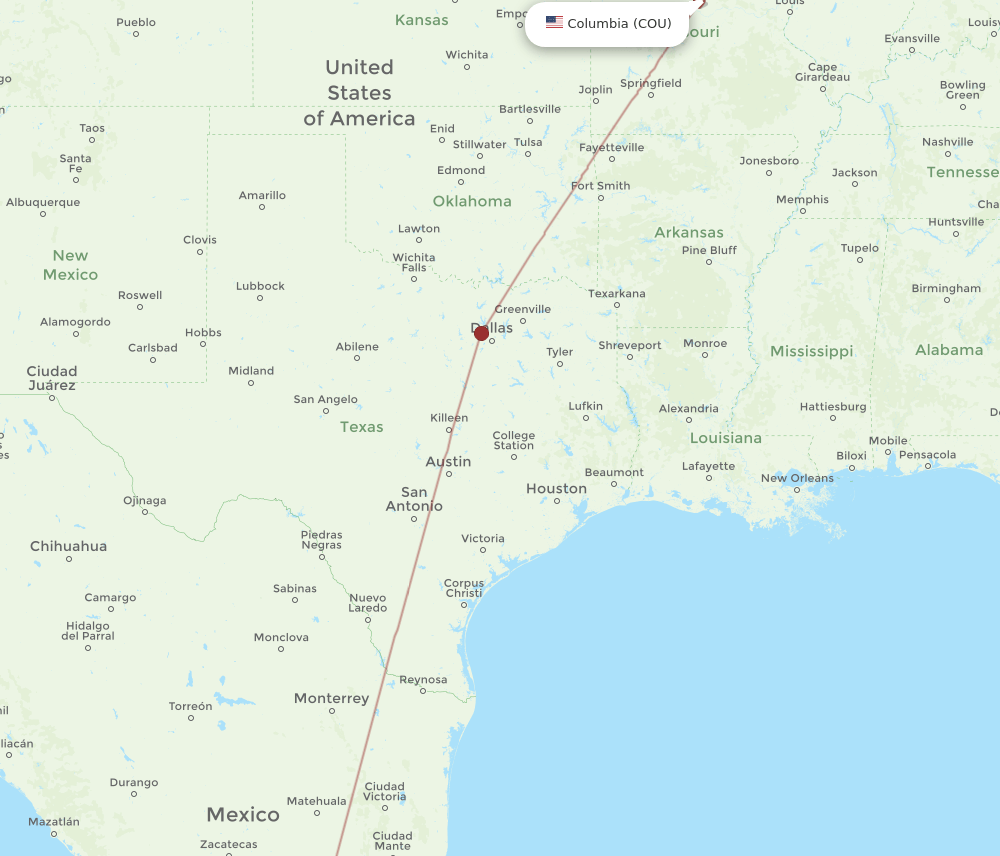 COU-MLM flight routes