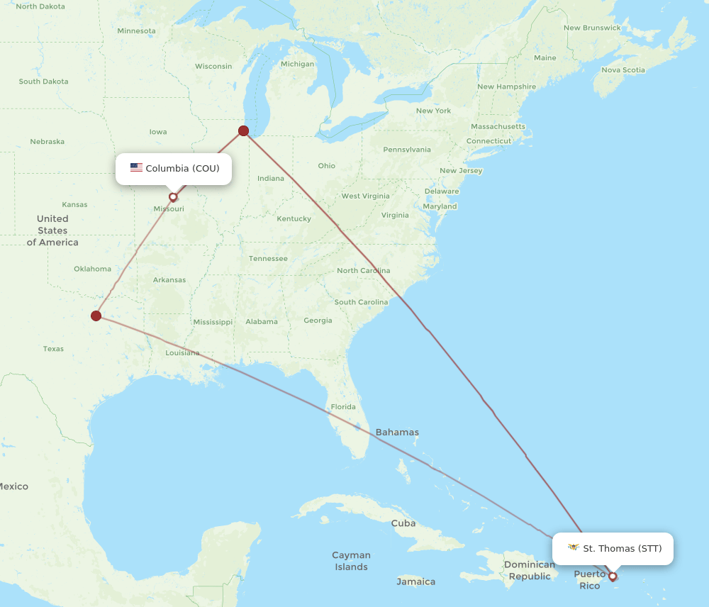 COU-STT flight routes
