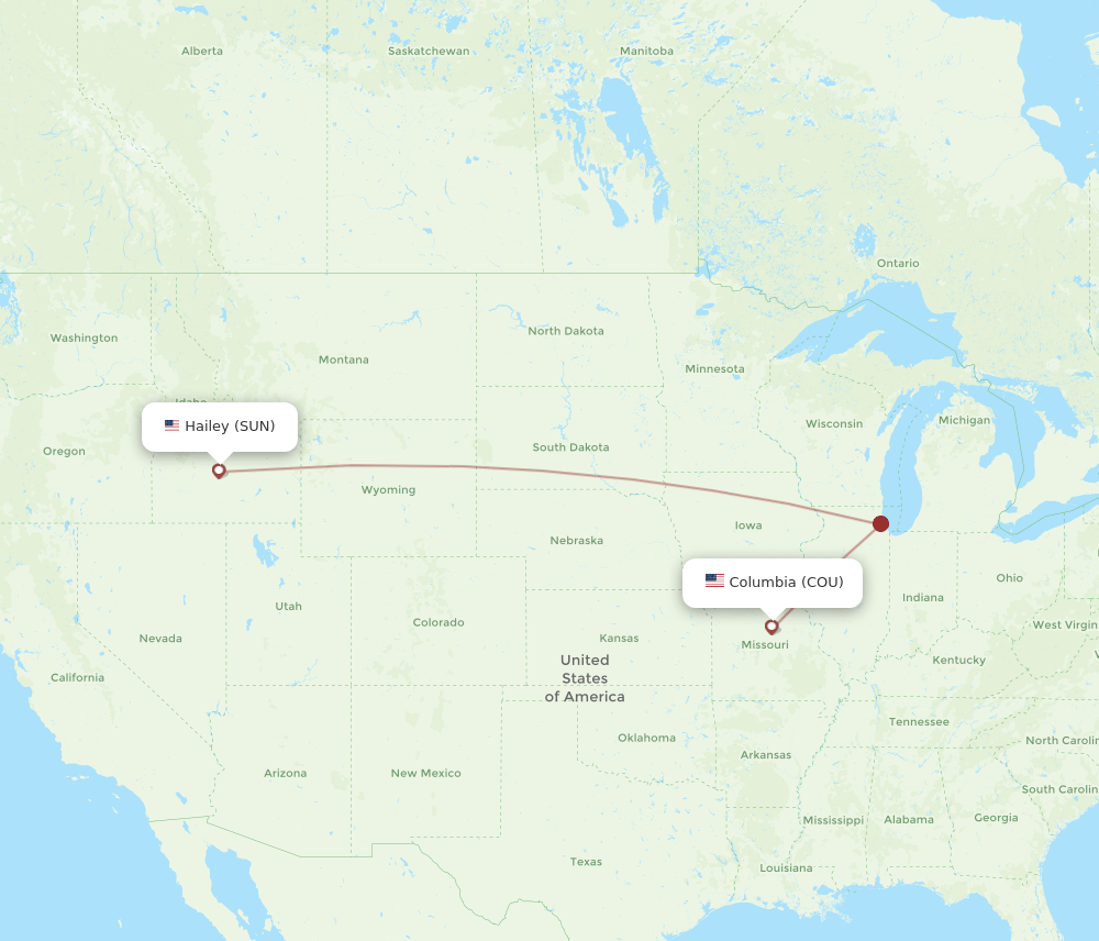 COU-SUN flight routes