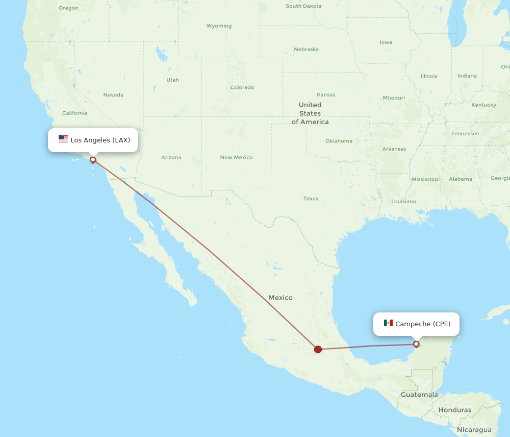 CPE-LAX flight routes
