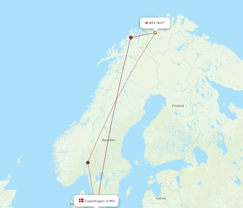 CPH-ALF flight routes