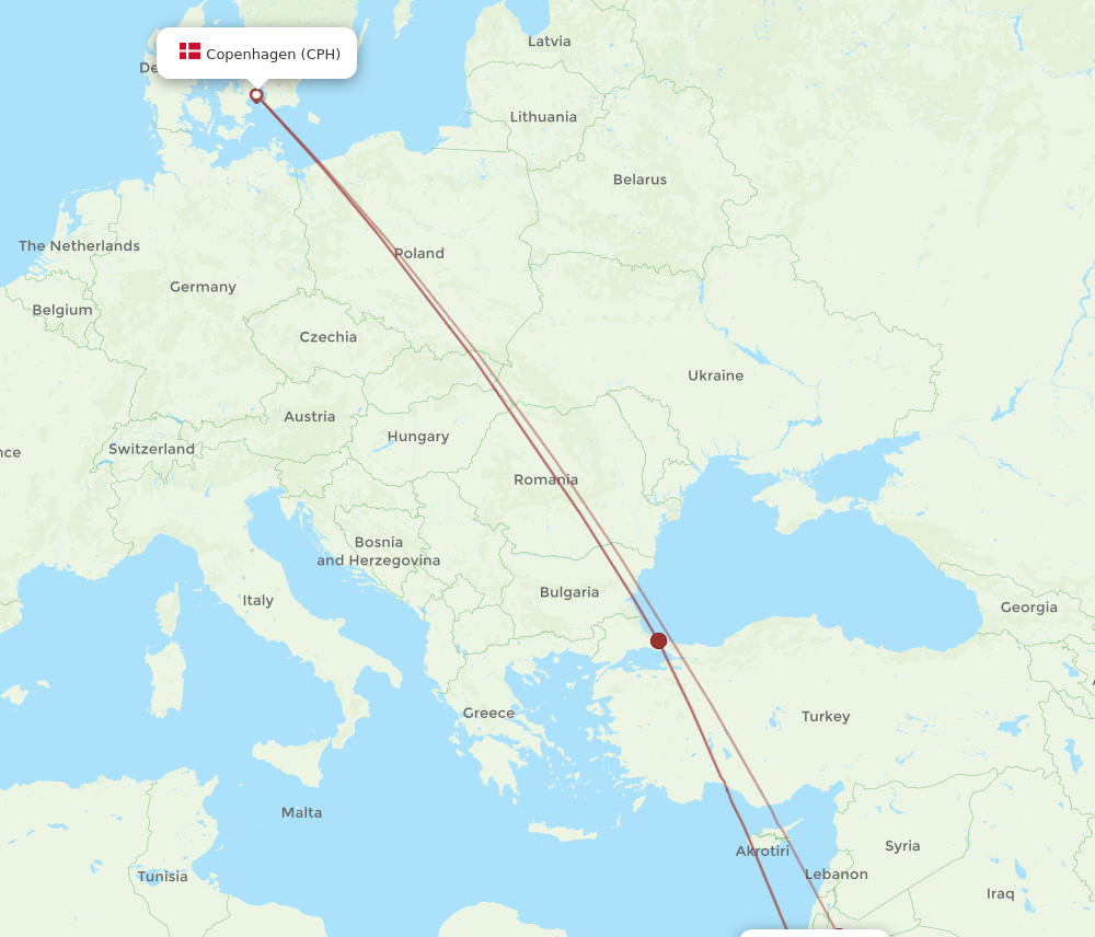 CPH-AQJ flight routes