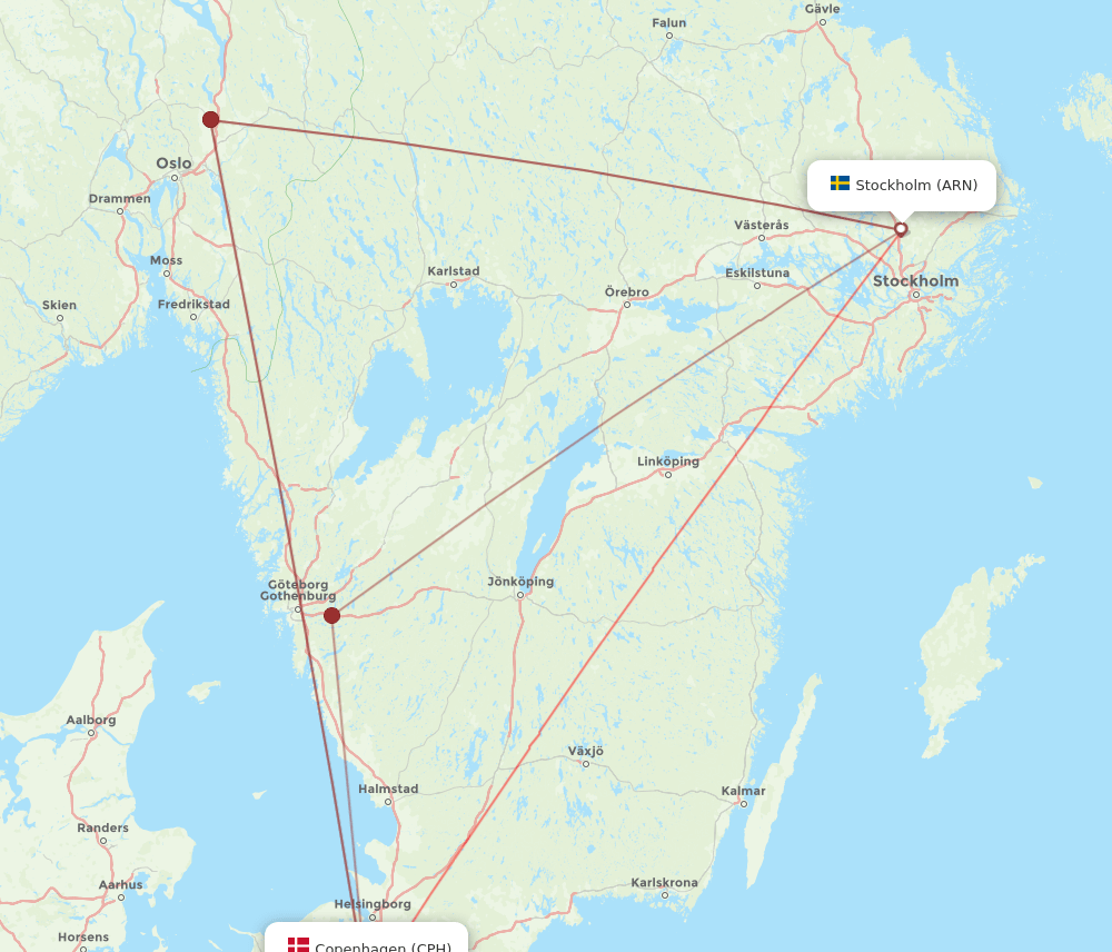 CPH-ARN flight routes