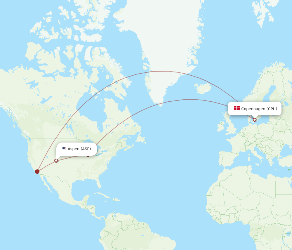 CPH-ASE flight routes