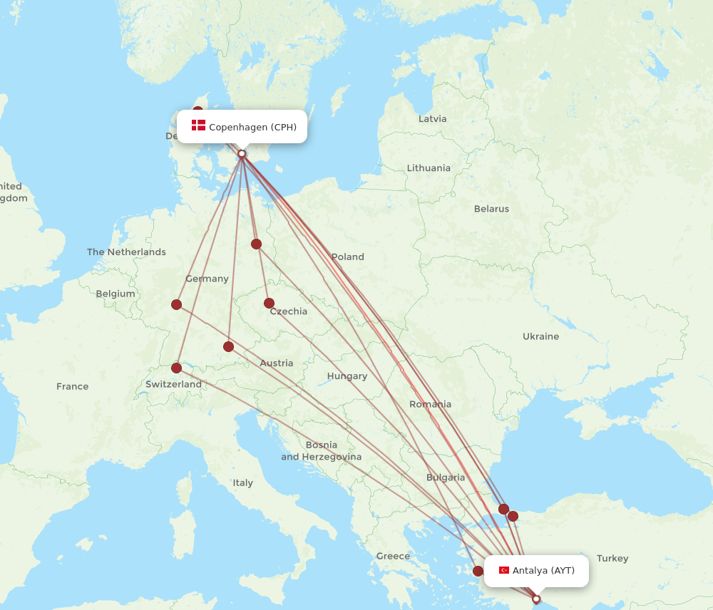 CPH-AYT flight routes