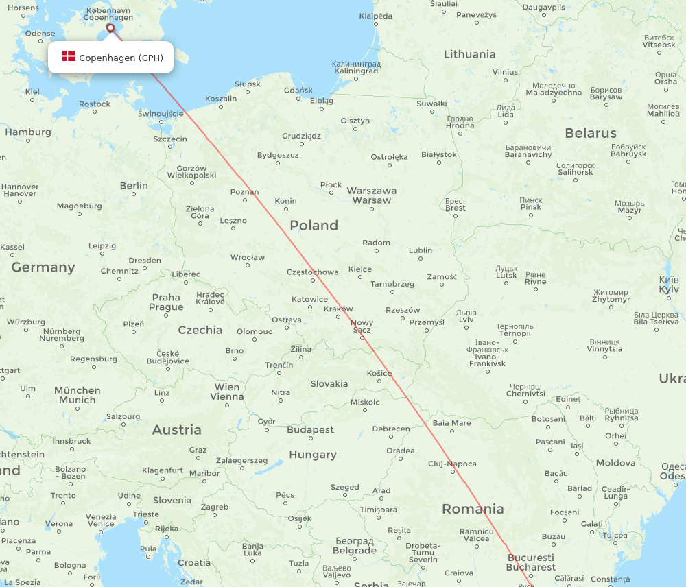 CPH-BOJ flight routes