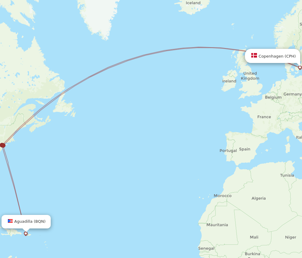 CPH-BQN flight routes