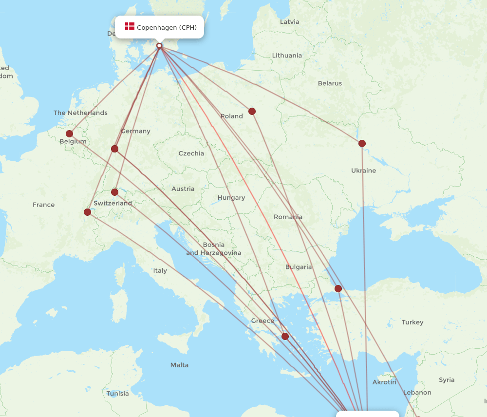 CPH-CAI flight routes