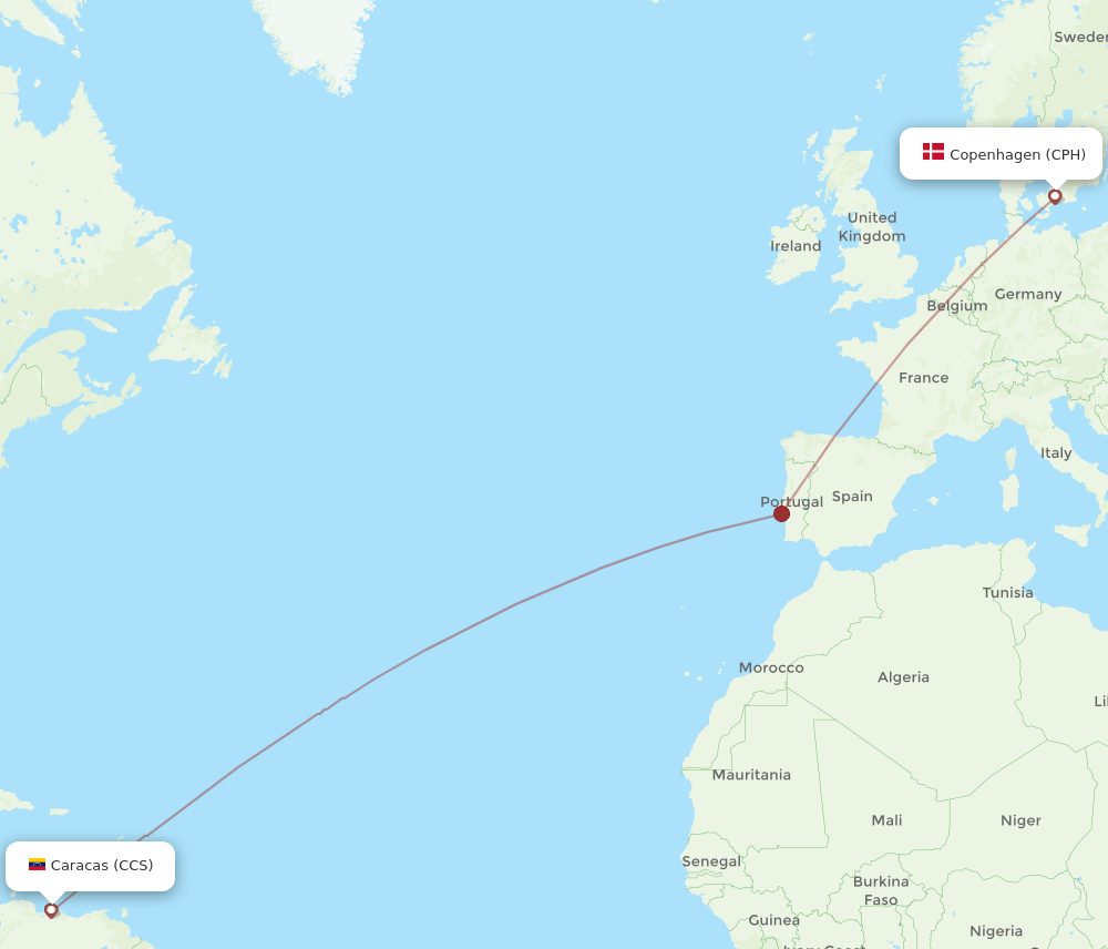 CPH-CCS flight routes
