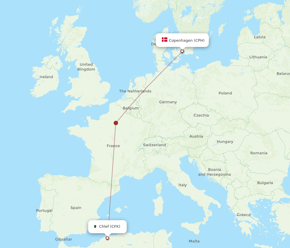 CPH-CFK flight routes