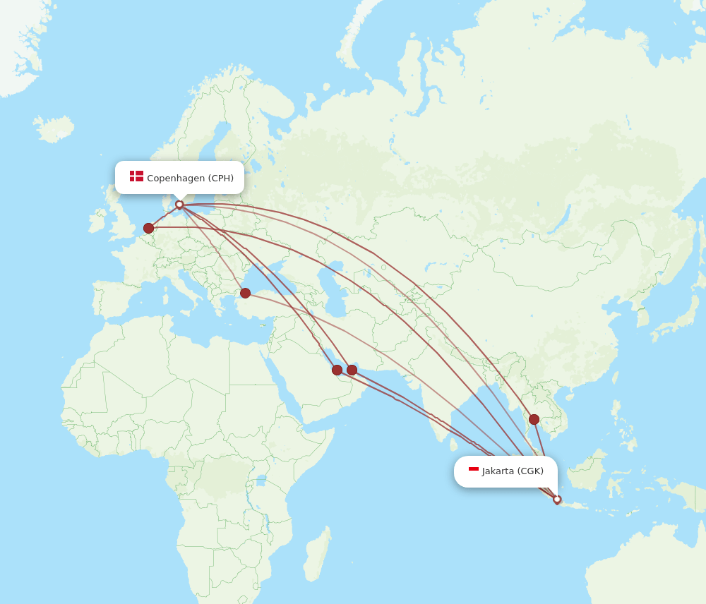 CPH-CGK flight routes