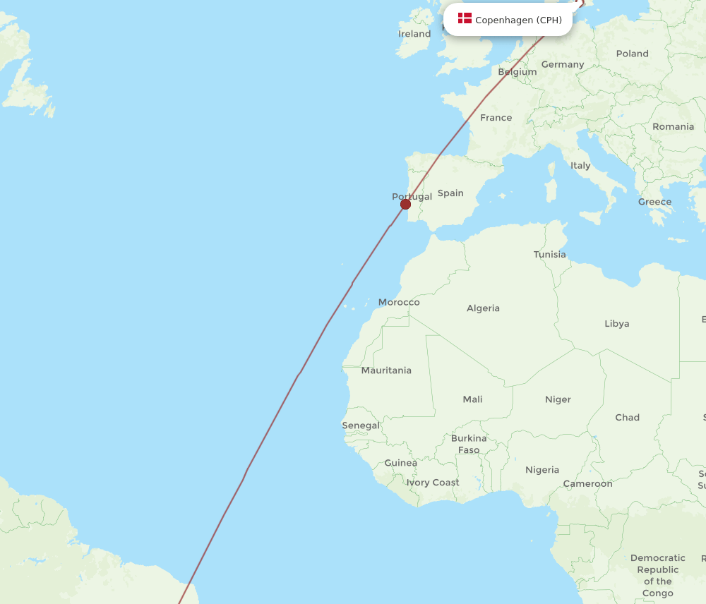 CPH-CNF flight routes