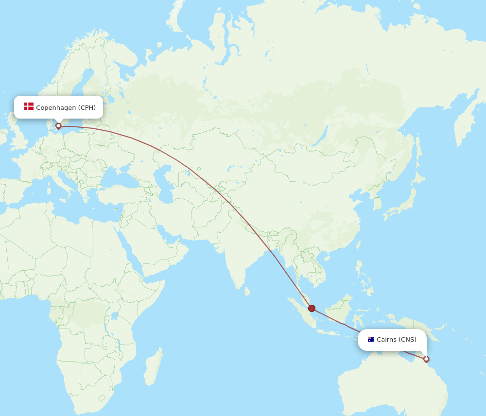 CPH-CNS flight routes