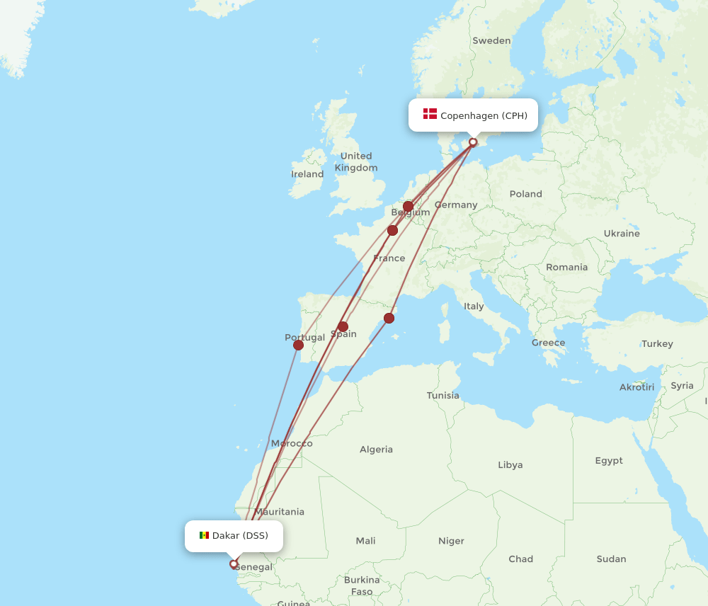 CPH-DSS flight routes