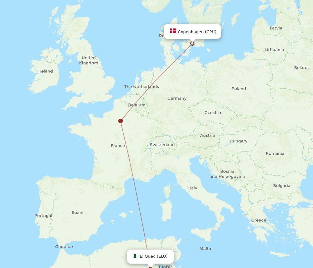 CPH-ELU flight routes