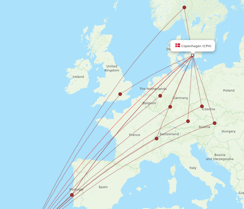 CPH-FNC flight routes