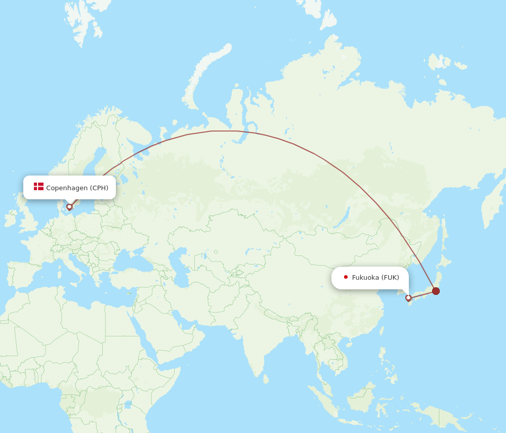 CPH-FUK flight routes