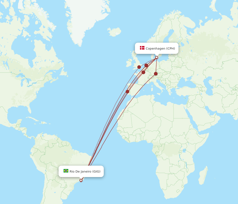 CPH-GIG flight routes