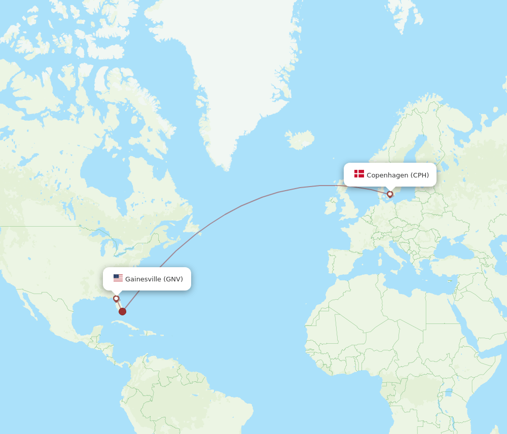 CPH-GNV flight routes