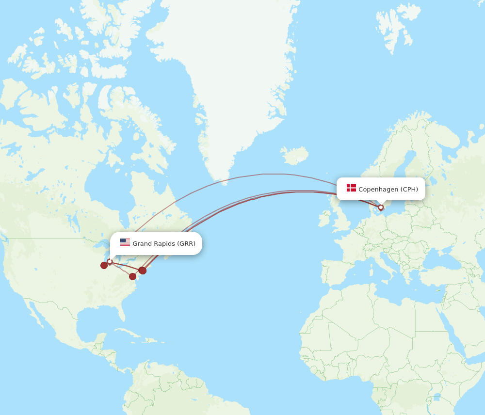 CPH-GRR flight routes