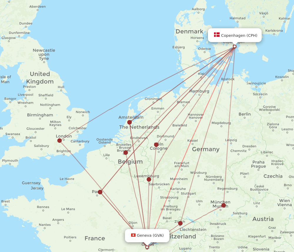 CPH-GVA flight routes