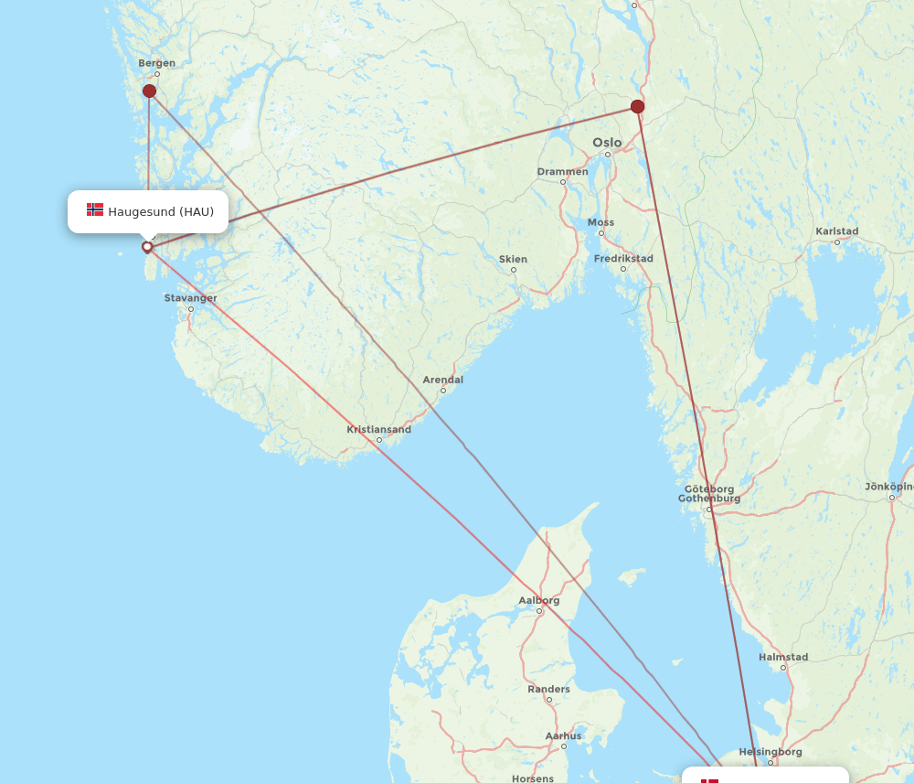 CPH-HAU flight routes