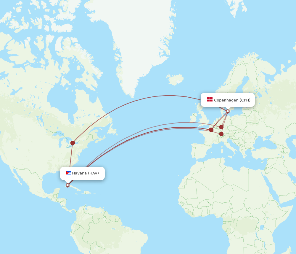 CPH-HAV flight routes