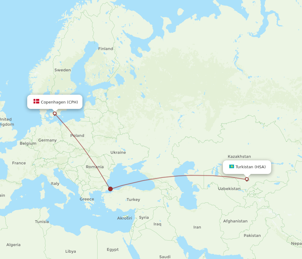 CPH-HSA flight routes