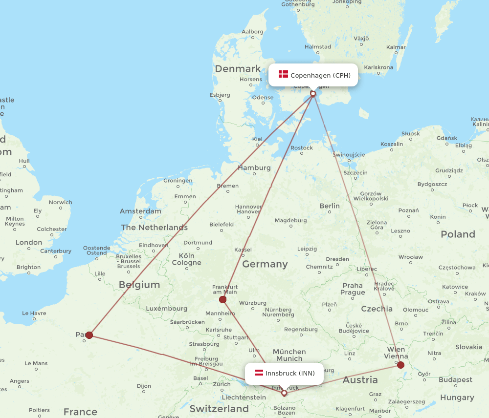 CPH-INN flight routes