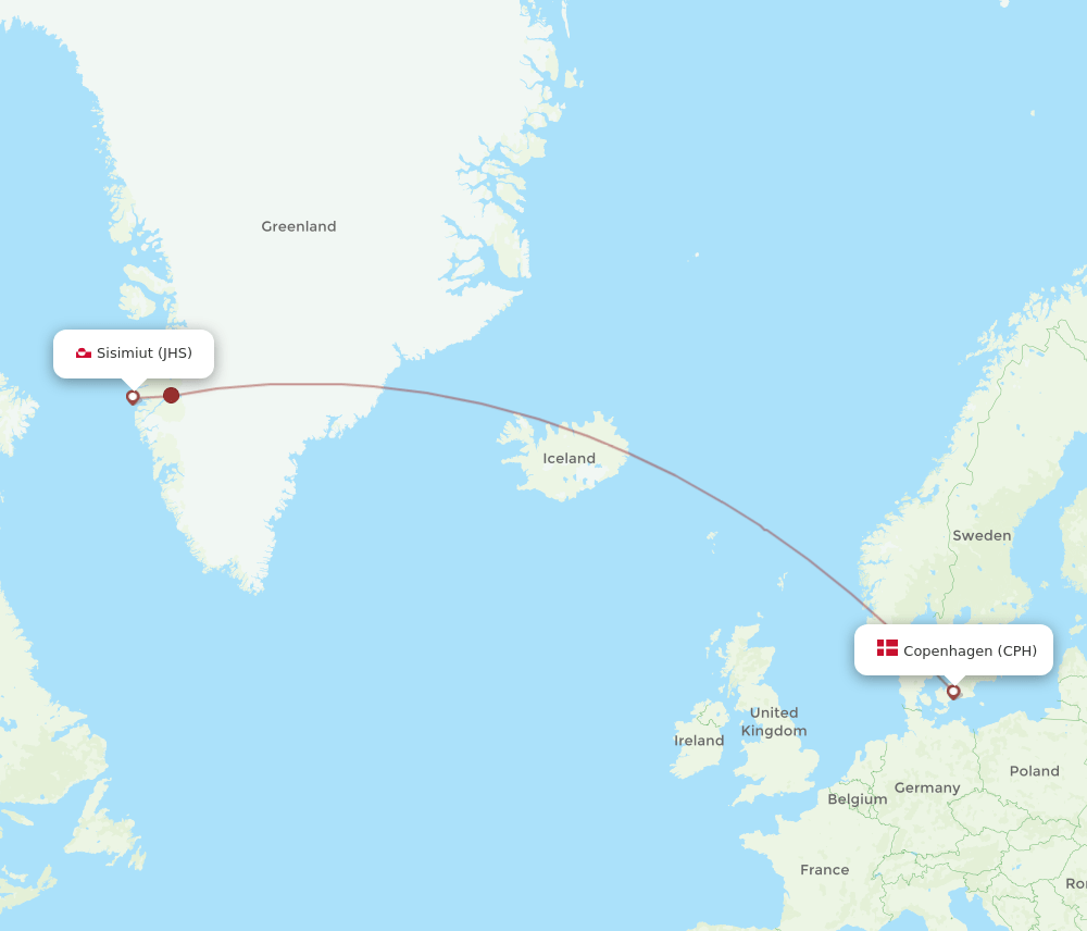 CPH-JHS flight routes