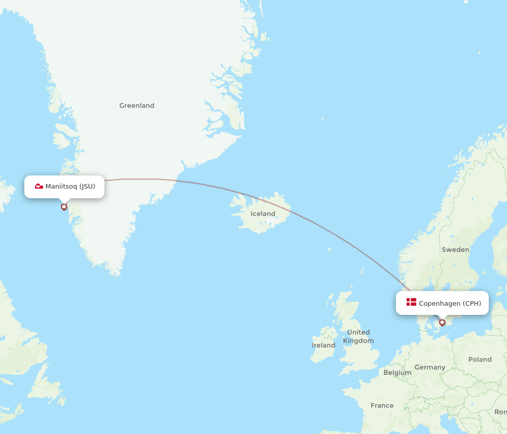 CPH-JSU flight routes